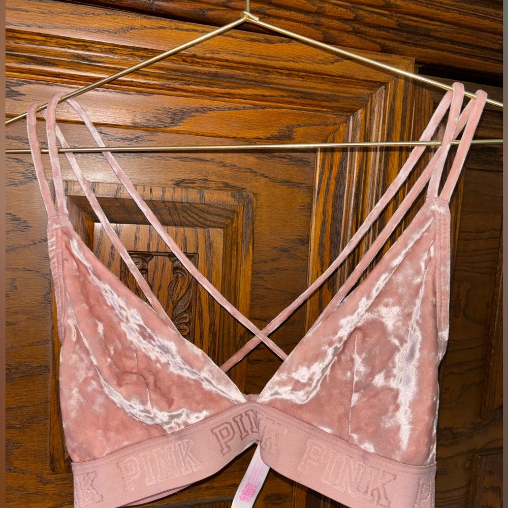 Crushed velvet PINK bralette